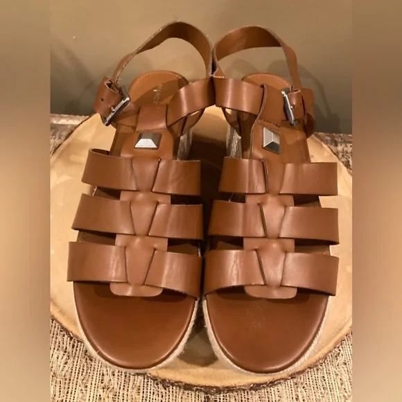 Woman's Sandals Marc‎ Fisher Joven Espadrille Wedge Sandal Size 10 Brown New - Picture 6 of 16